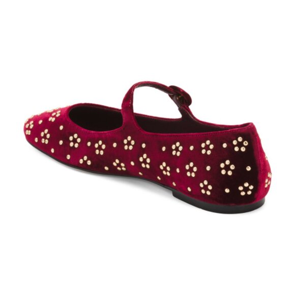 LARROUDE Made In Brazil Velvet Blair Ballet Flats - Picture 2 of 3